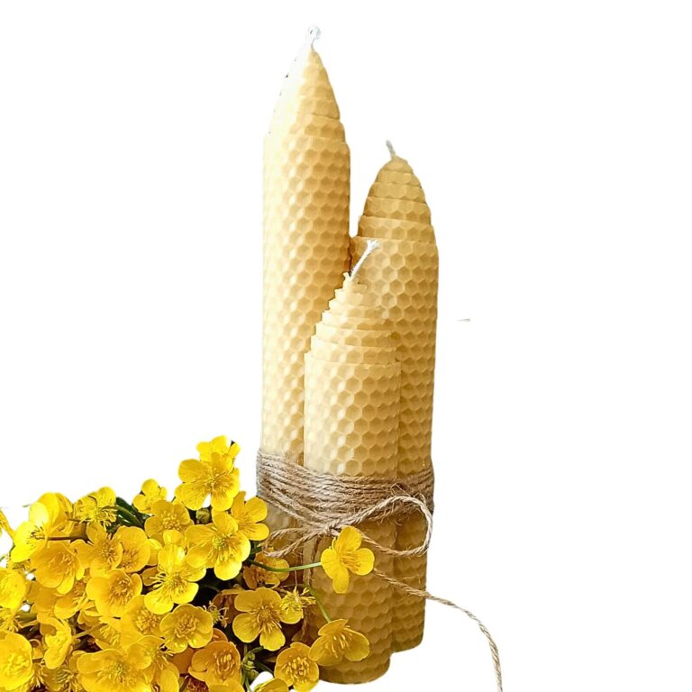 Zestaw świec z węzy pszczelej STOŻEK 3szt