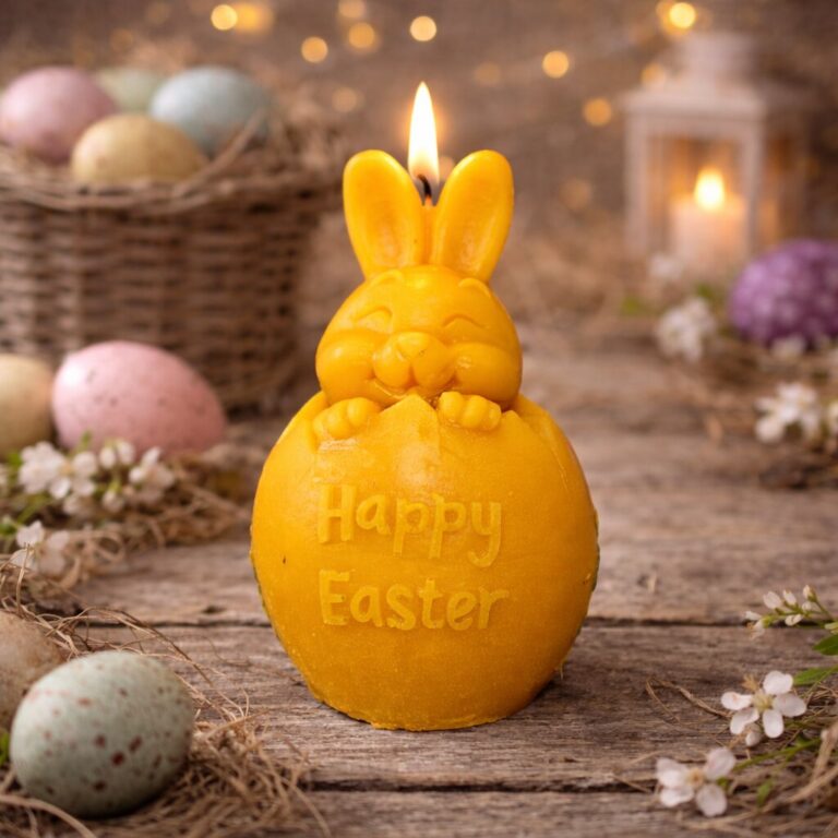 Świeca z wosku pszczelego KRÓLIK W JAJKU