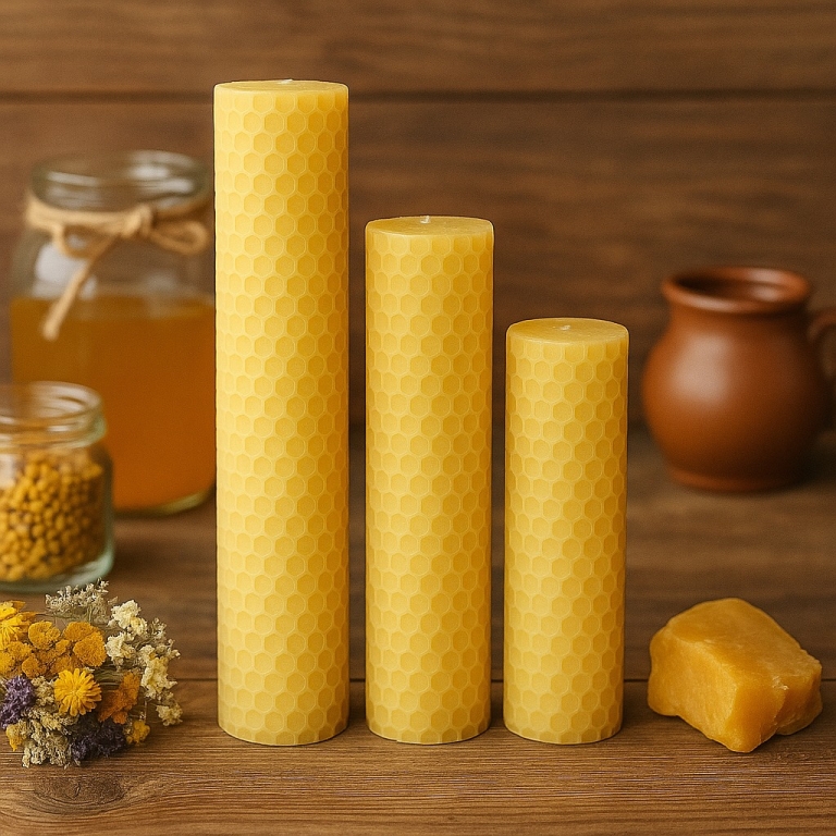 Zestaw świec z węzy pszczelej