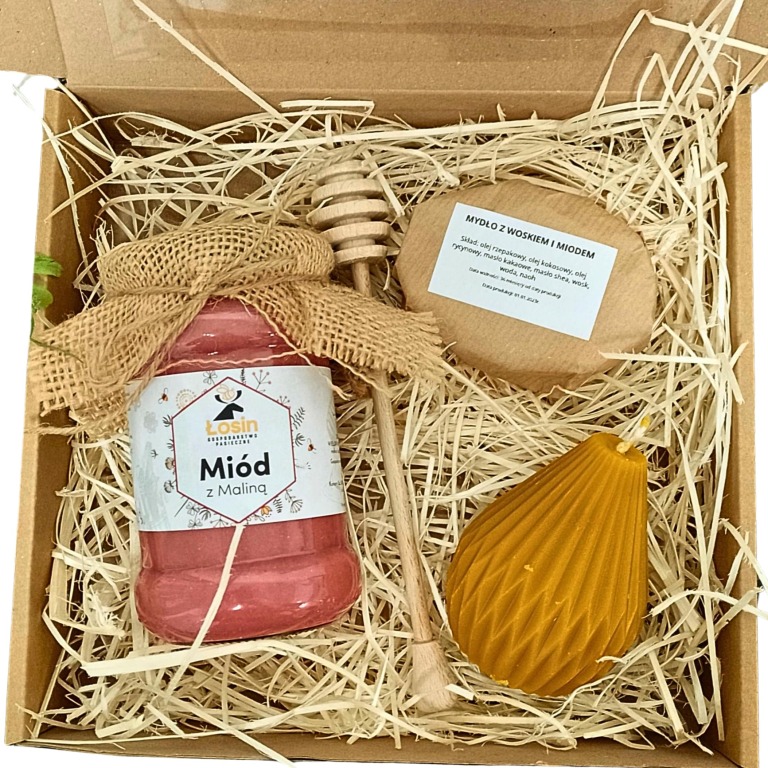 Prezent Podziękowanie Miód Świeca 1745