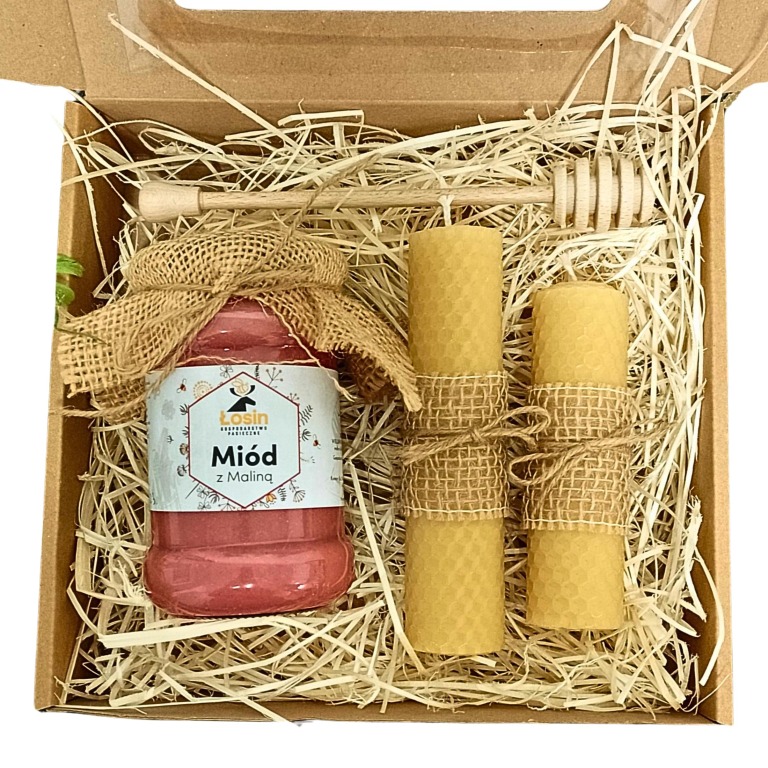 Prezent Podziękowanie Miód Świeca 1700