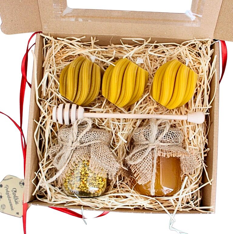 Prezent Podziękowanie Miód Świeca 1670