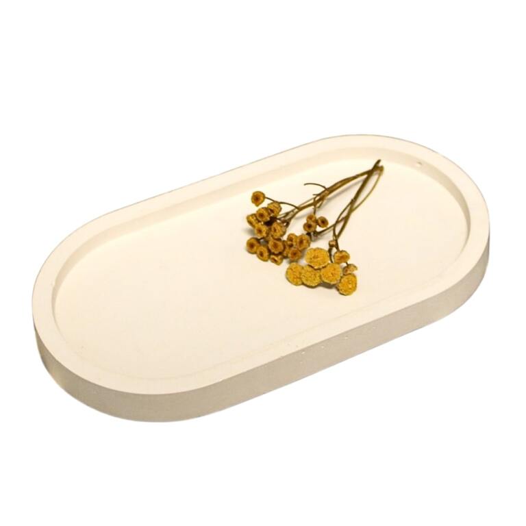 Podstawka z gipsu kremowa OWALNA