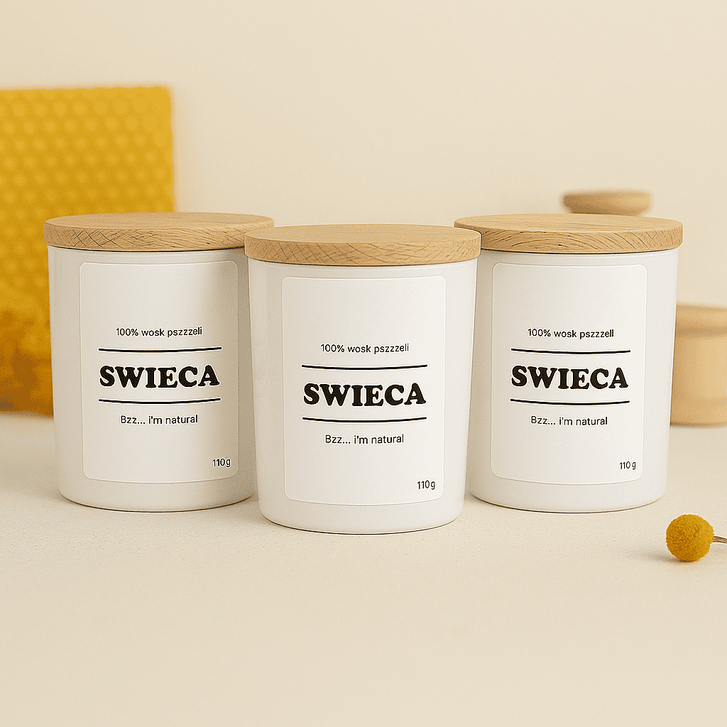 Świeca z wosku pszczelego 110g BIAŁA - obrazek 2