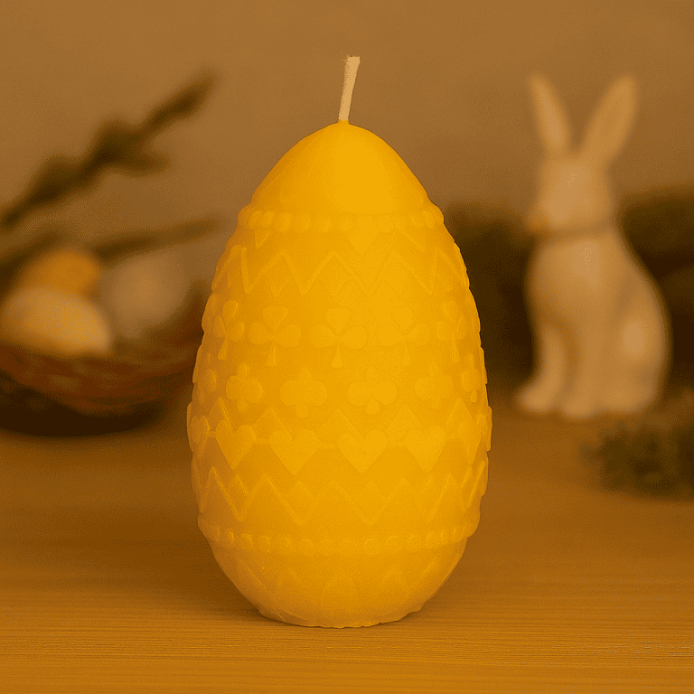 Świeca z wosku pszczelego JAJKO WZOREK