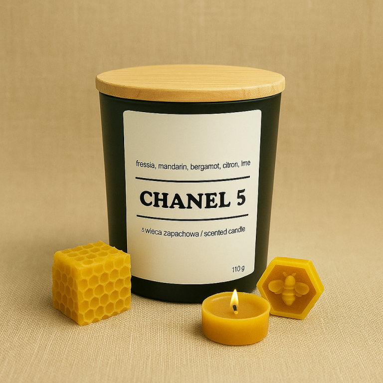 Świeca zapachowa CHANEL 5 10% - czarne szkło