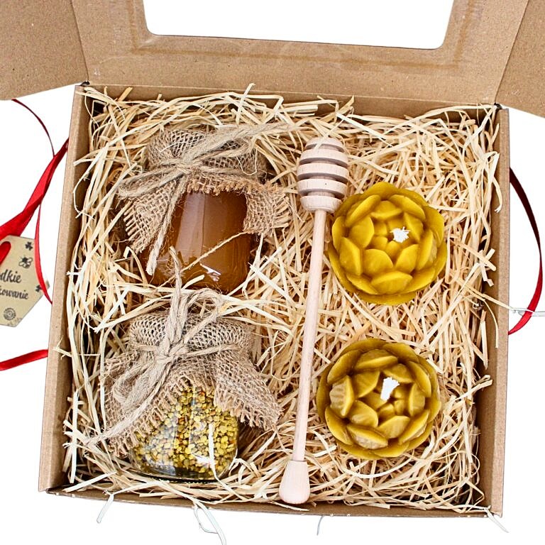 Prezent Podziękowanie Miód Świeca 1675