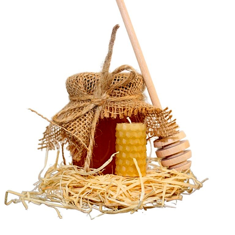 Prezent Podziękowanie Miód Świeca 1750