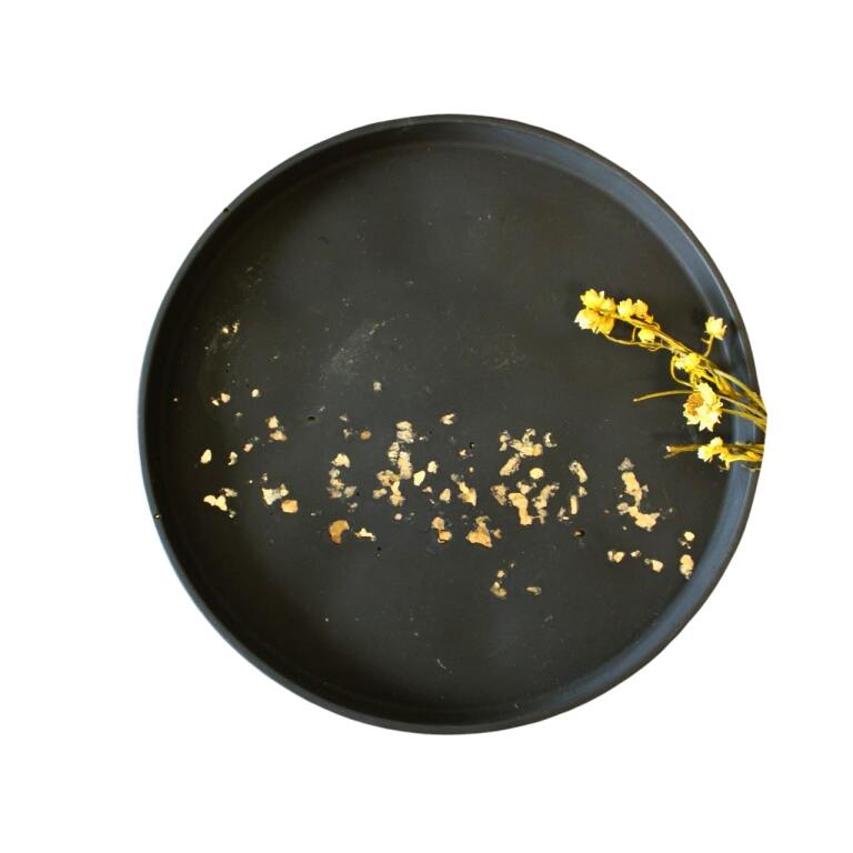 Podstawka z gipsu czarno-złota TACA