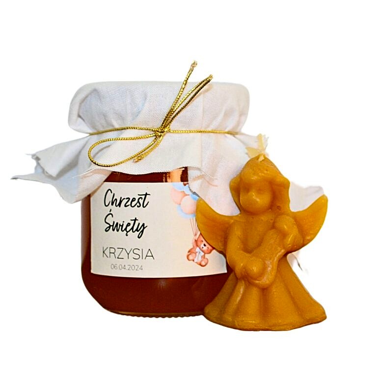 Podziękowanie dla gości Komunia Chrzest Miód Świeca 2180