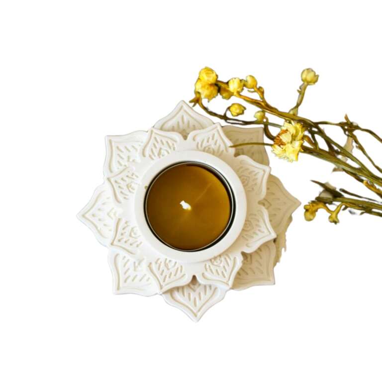 Podstawka z gipsu kremowa TEALIGHT