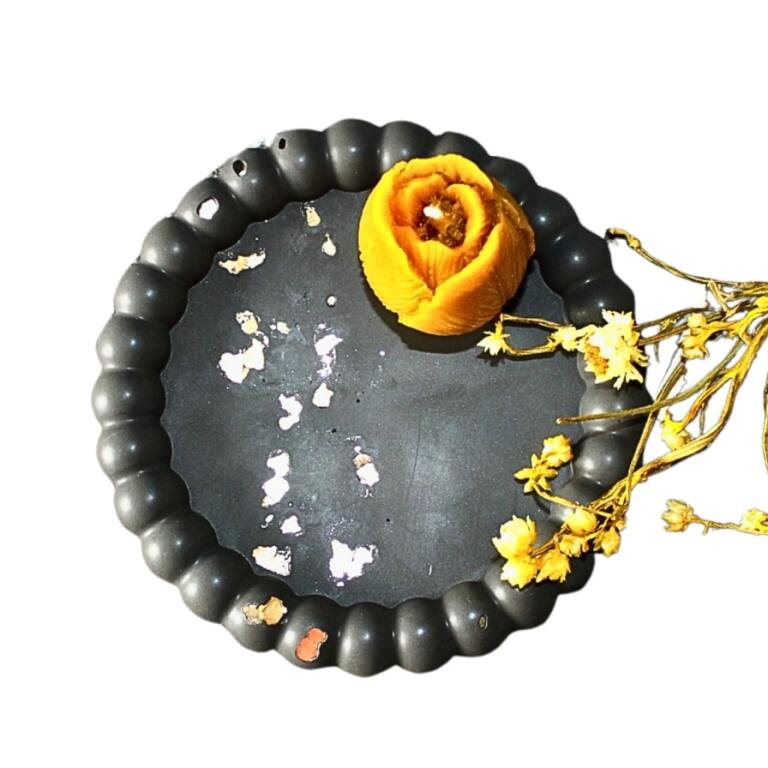 Podstawka z gipsu czarno-złota BUBBLE