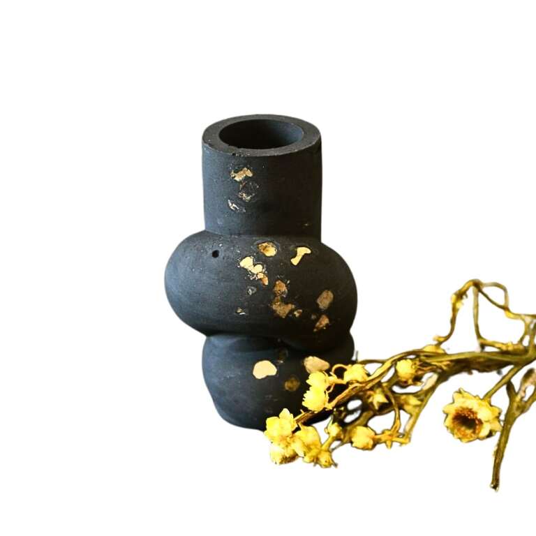 Podstawka z gipsu czarno-złota STOŁOWE