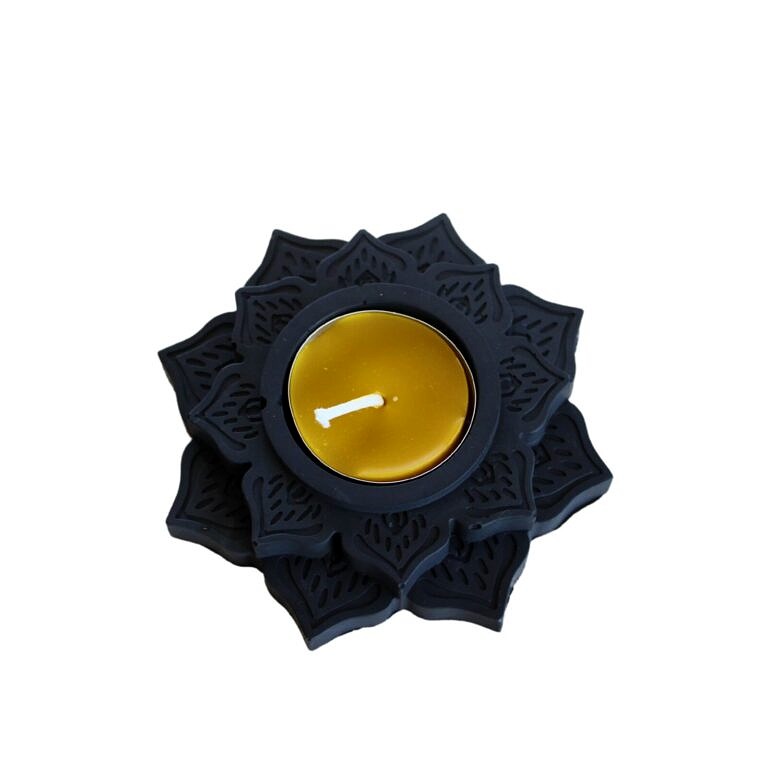 Podstawka z gipsu czarna TEALIGHT