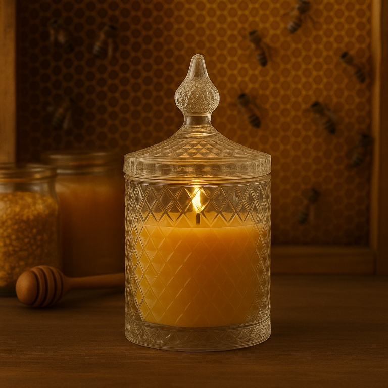 Świeca z wosku pszczelego 90g BEZBARWNA