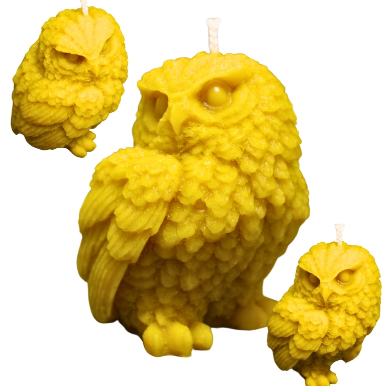 Świeca z wosku pszczelego SOWA DUŻA