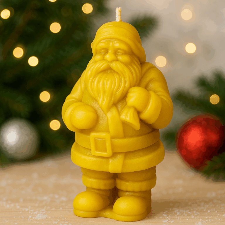 Świeca z wosku pszczelego MIKOŁAJ Z WORKIEM