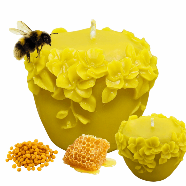 Świeca z wosku pszczelego RATTANOWE KWIATY 3