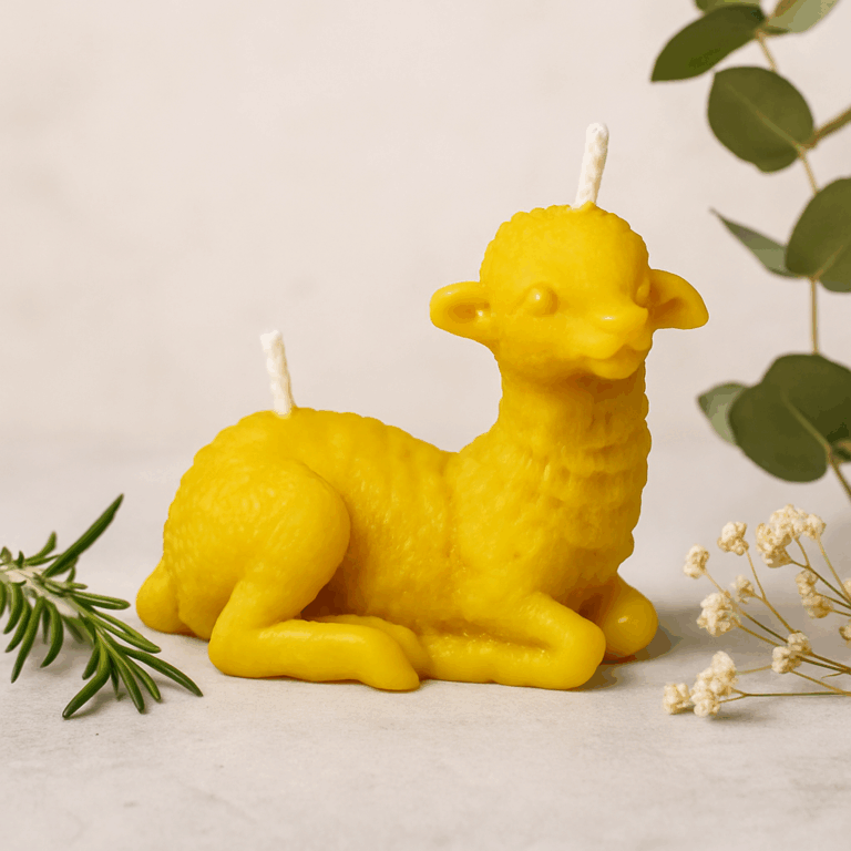 Świeca z wosku pszczelego BARANEK DUŻY