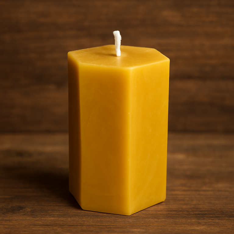 Świeca z wosku pszczelego HEKSAGON DUŻA