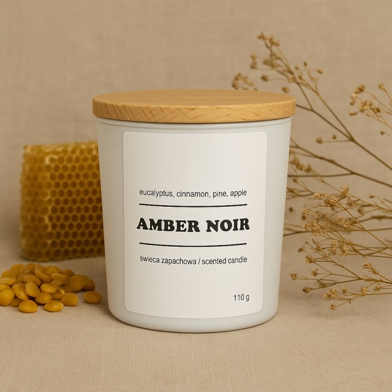 Świeca zapachowa AMBER NOIR 10% - czarne szkło