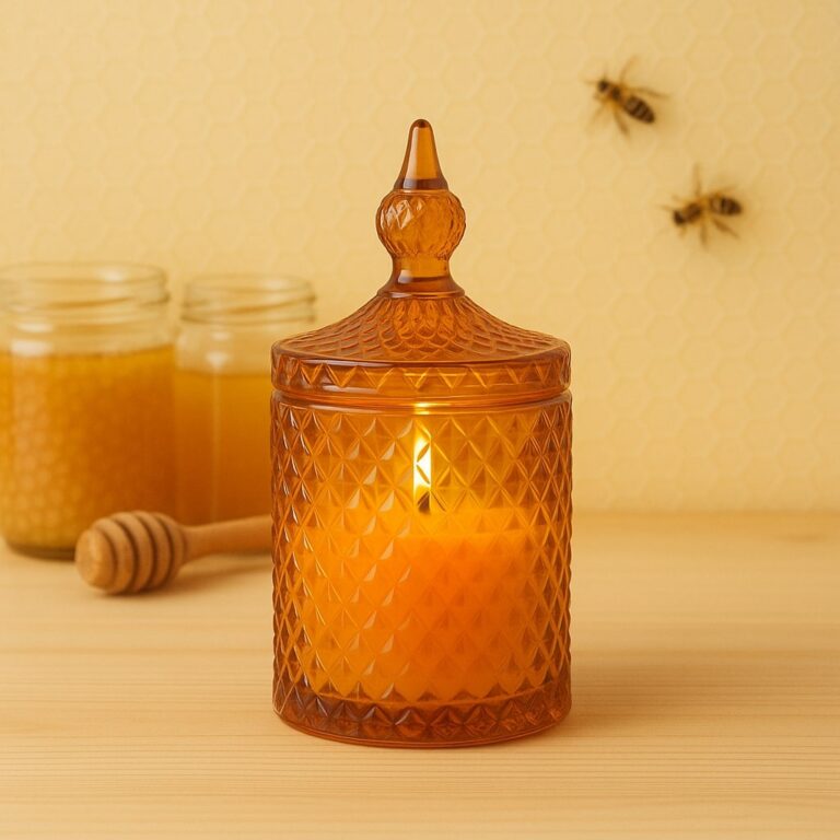 Świeca z wosku pszczelego 90g BURSZTYN JASNY