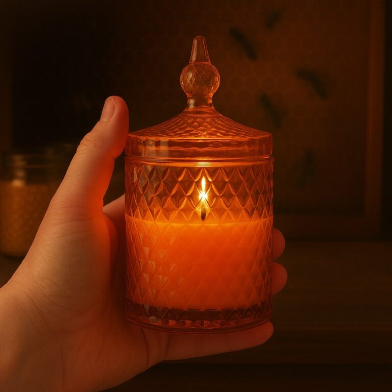 Świeca z wosku pszczelego 90g BURSZTYN CIEMNY