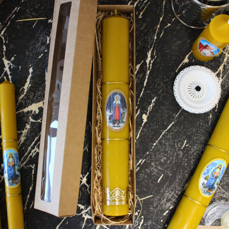 Świeca z wosku pszczelego GROMNICA 40X5CM w pudełku