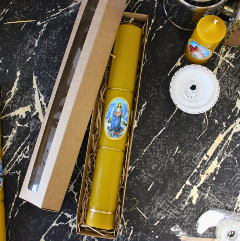 Świeca z wosku pszczelego GROMNICA 40X5CM w pudełku