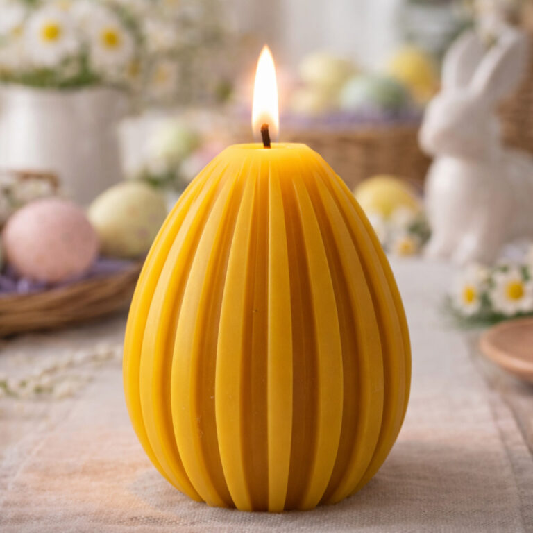 Świeca z wosku pszczelego JAJKO Prążkowane