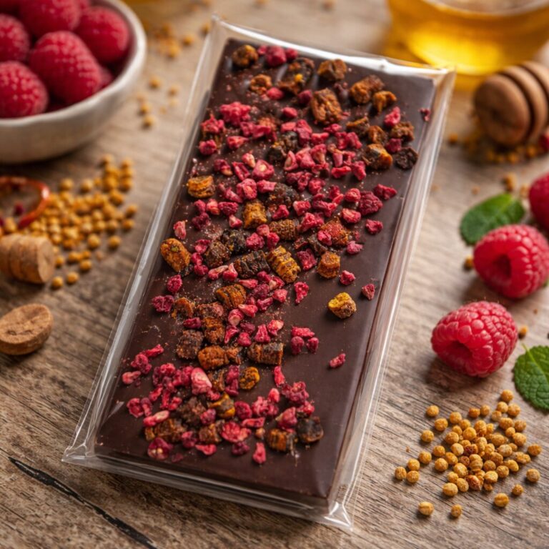 Czekolada mleczna z pierzgą i maliną 45g