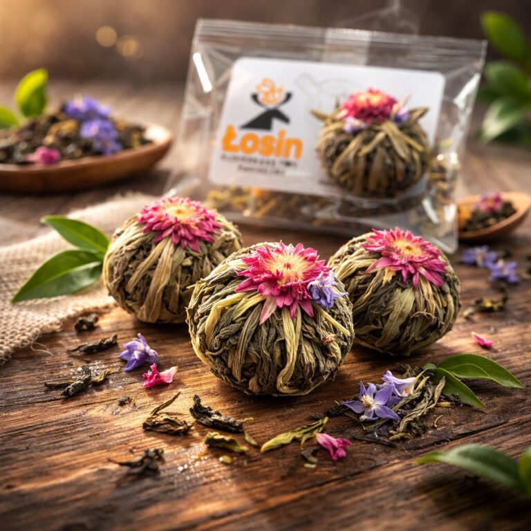 Herbata kwitnąca Flower Lychee Ball - zielona z kwiatem lichi