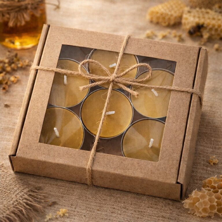 Podgrzewacze duże z wosku pszczelego 6szt - do 8h palenia/szt.