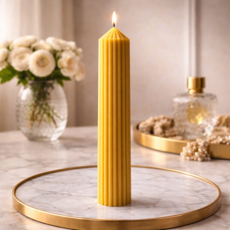 Świeca z wosku pszczelego Karbowana 20cm