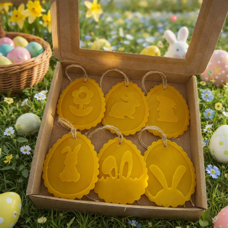 Zawieszki z wosku pszczelego 6szt. - falbanki