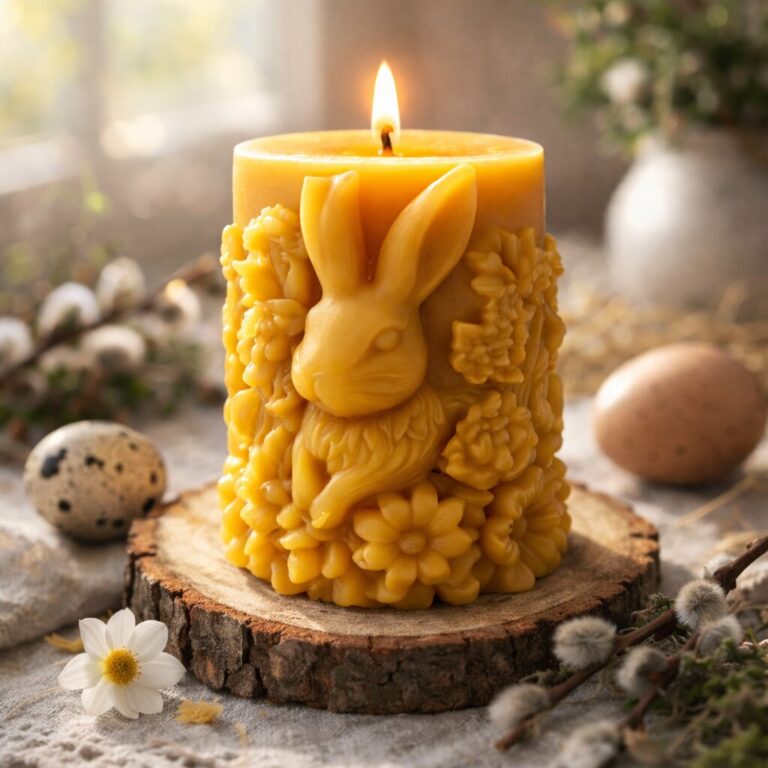 Świeca z wosku pszczelego Flora Bunny