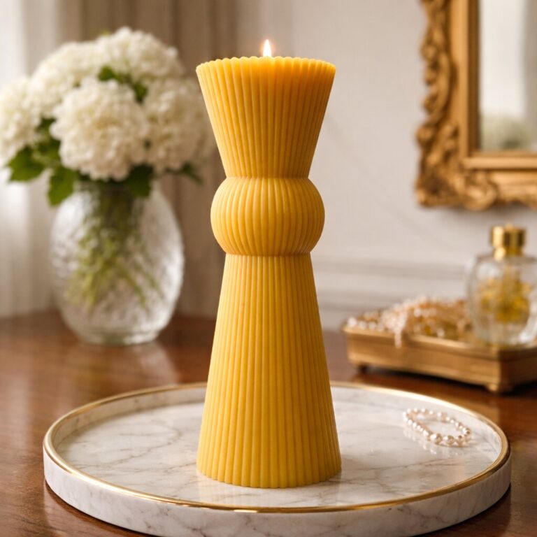 Świeca z wosku pszczelego Karbowana Klepsydra