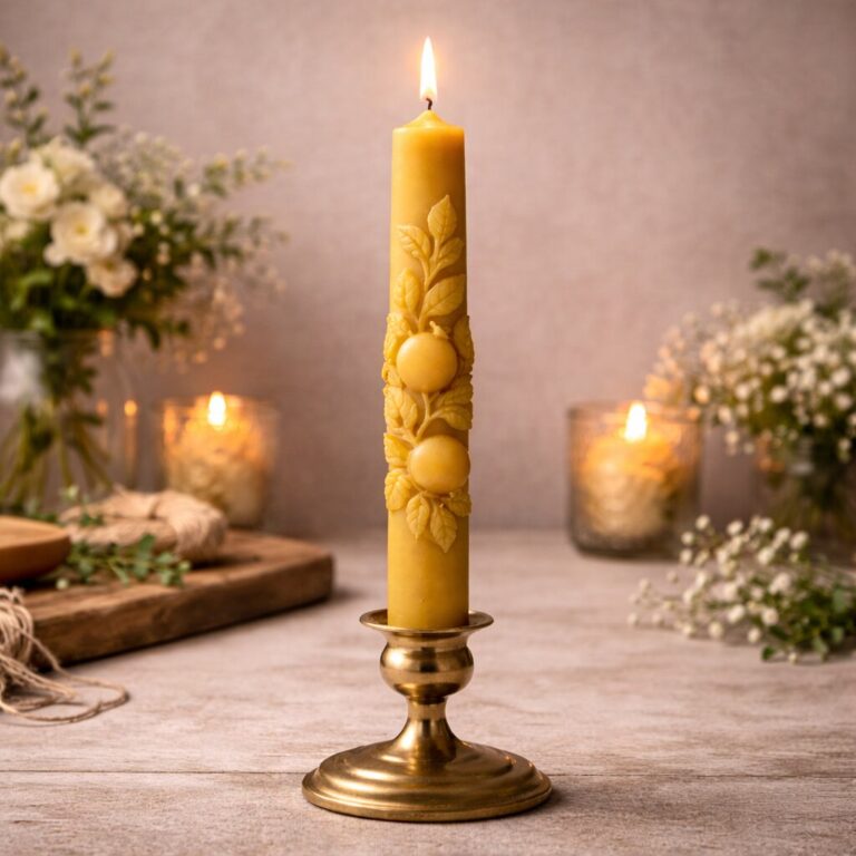 Świeca z wosku pszczelego Stołowa Owoce