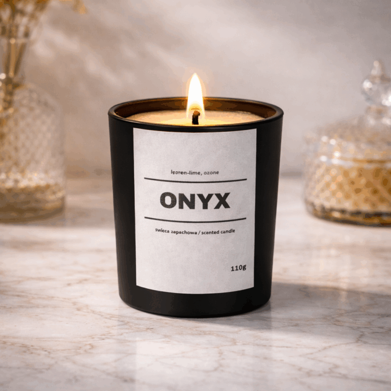 Świeca zapachowa ONYX 10% 110g - czarne szkło