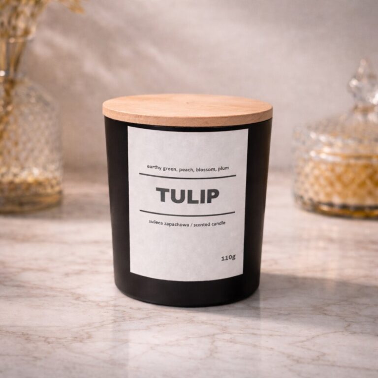 Świeca zapachowa TULIP 10% 110g - czarne szkło