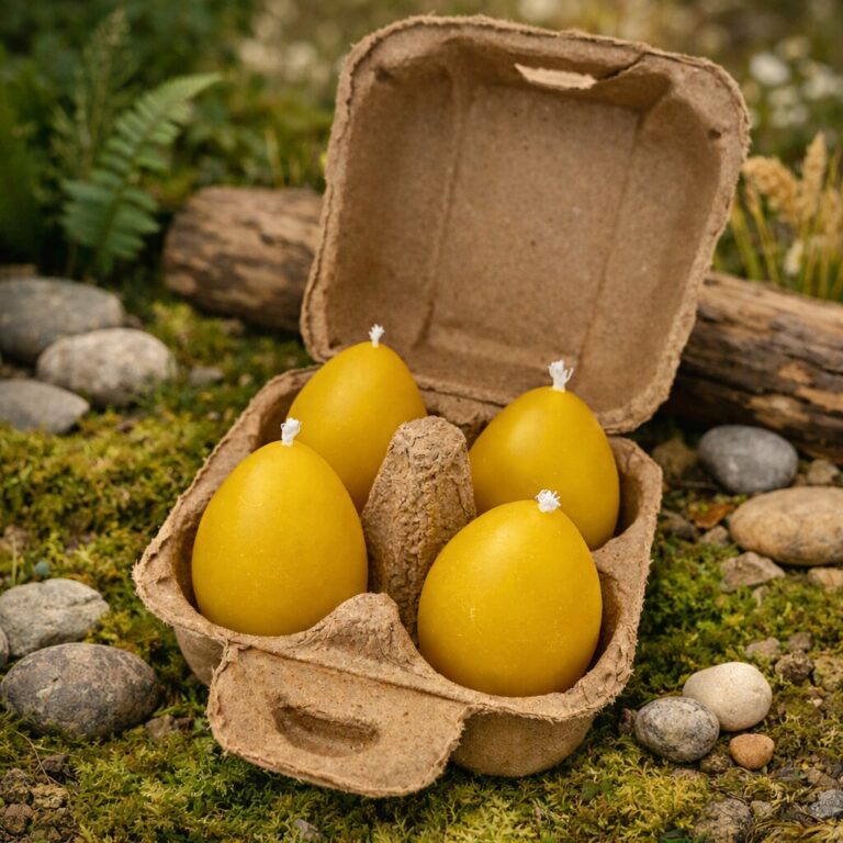 Zestaw 4 świec Jajek w wytłaczance