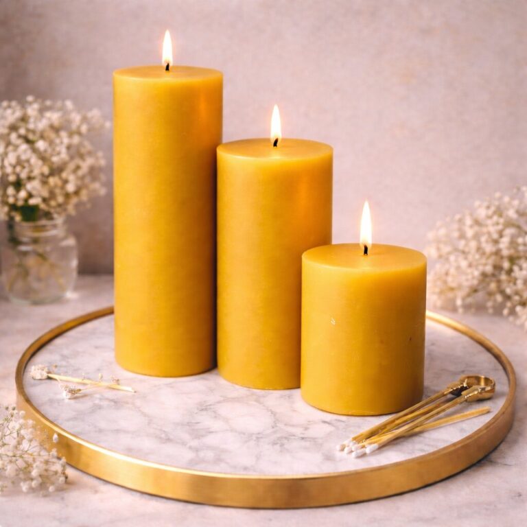 Zestaw świec z wosku pszczelego 3szt.