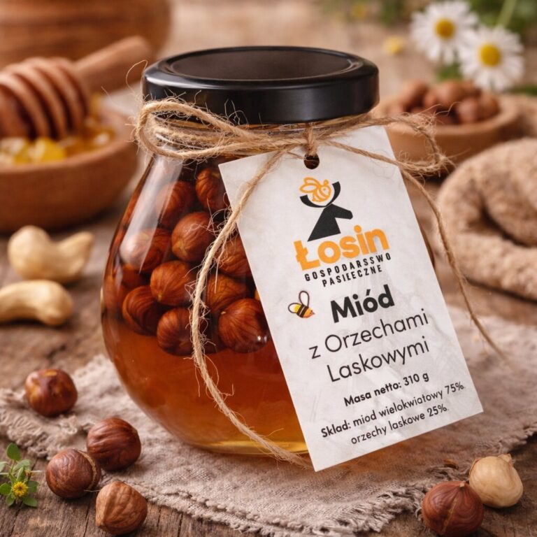 Miód z orzechami laskowymi 310g