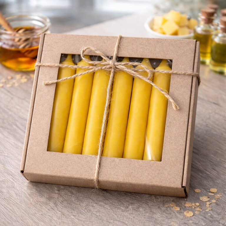 Zestaw świec z wosku pszczelego Stołowe 14cm 6szt