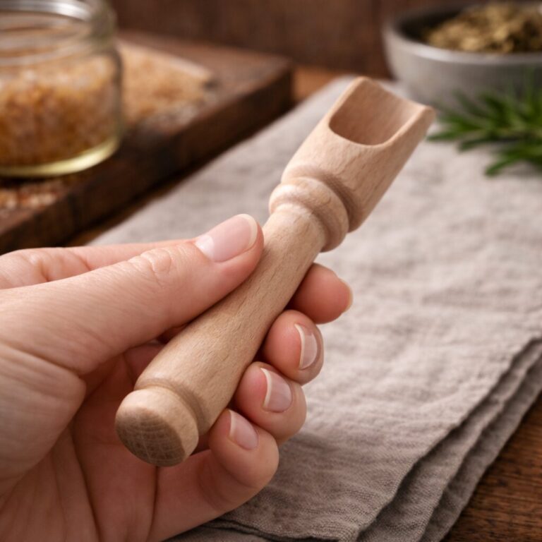 Łopatka drewniana do przypraw herbaty 13cm