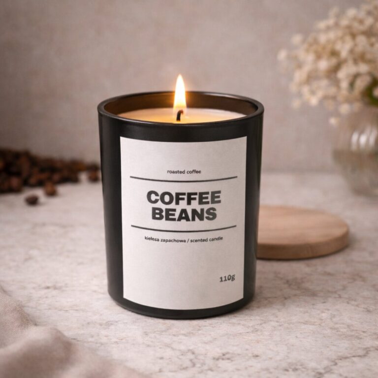 Świeca zapachowa COFFEE BEANS 10% 110g - czarne szkło