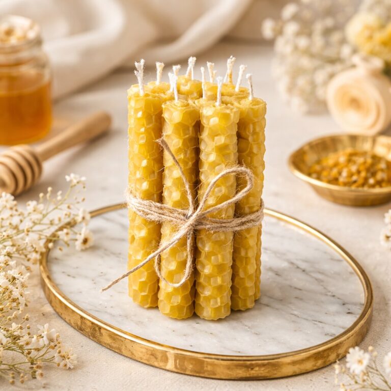 Świeca z wosku pszczelego INTENCYJNE 8cm - 12 szt.