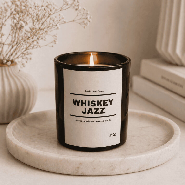 Świeca zapachowa WHISKEY JAZZ 10% 110g - czarne szkło