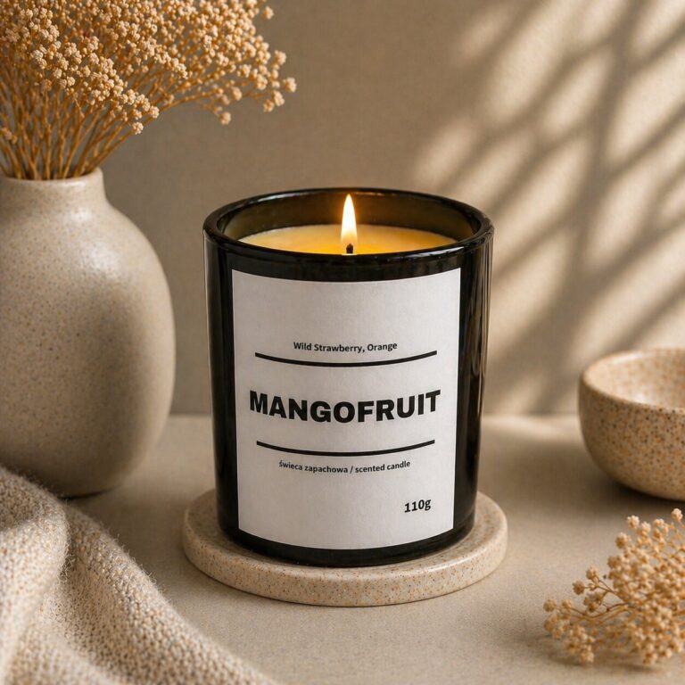 Świeca zapachowa MANGOFRUIT 10% 110g - czarne szkło