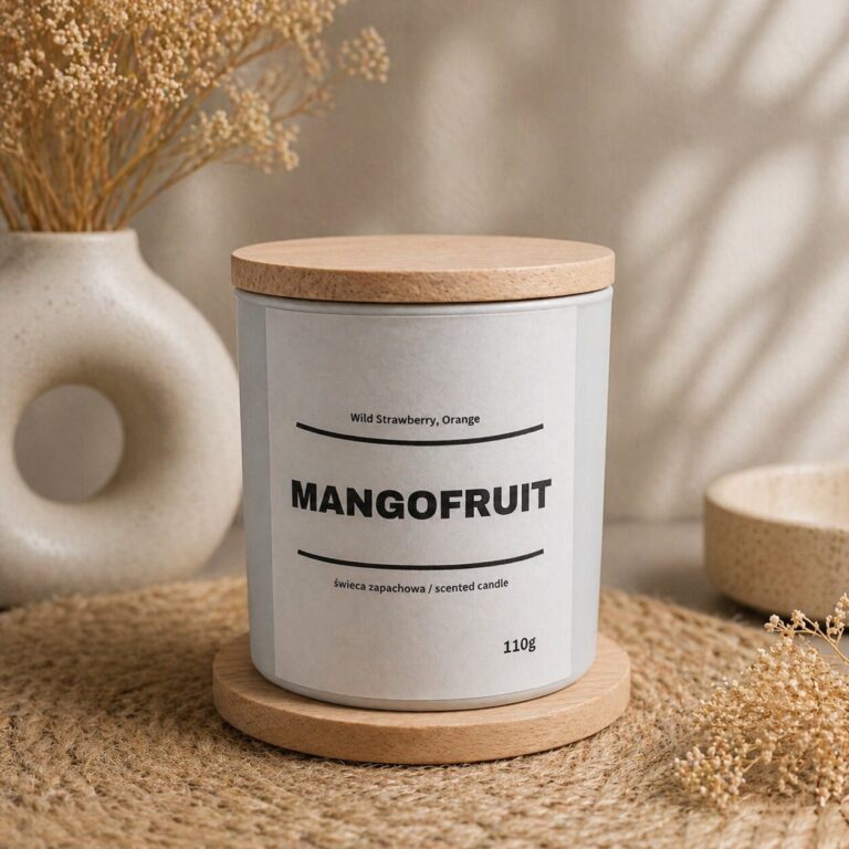Świeca zapachowa MANGOFRUIT 10% 110g - białe szkło